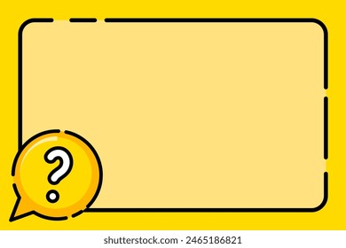Question mark with copy space background. Quiz banner template.