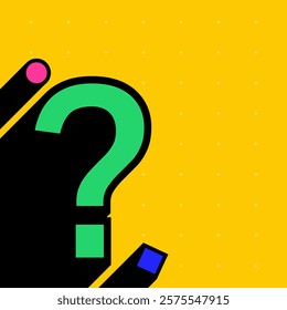 Question mark copy space background. Quiz banner template.