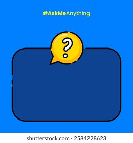 Question mark copy space background. Blue ask me banner template.