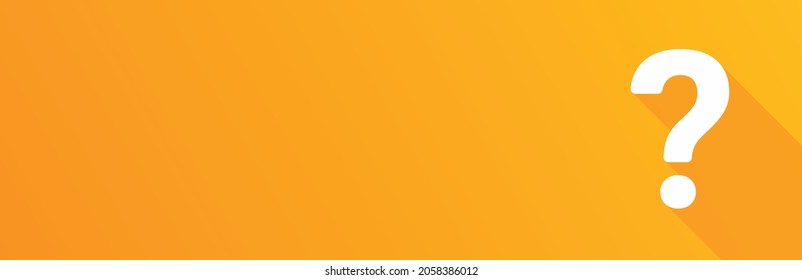 Question mark with copy space on yellow background.