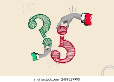 question mark Crowdfunding concept vector collage art template