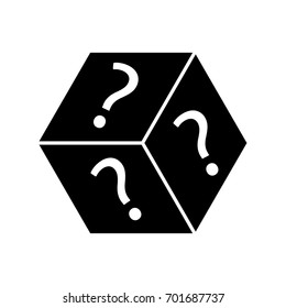question mark cube vector icon.