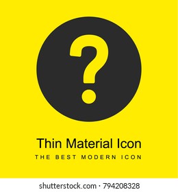 Question mark in dark circle bright yellow material minimal icon or logo design