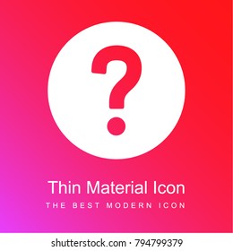 Question mark in dark circle red and pink gradient material white icon minimal design