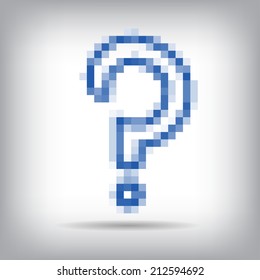 Question Mark Depicting A Pixel Computer Icon