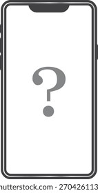 Un signo de interrogación mostrado en la pantalla de un smartphone