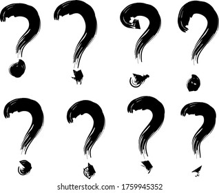 Question mark doddle set. Question mark vector illustration. Question mark grunge set.