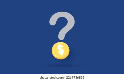 Question mark and dollar coin, Concept inspiration business