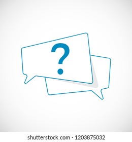 Question Mark Doodle. Question Mark as Blue Speech Bubble Web Icon. Element of web icon for mobile concept and web apps. Vector illustration