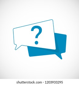 Question Mark Doodle. Question Mark as Blue Speech Bubble Web Icon. Vector illustration