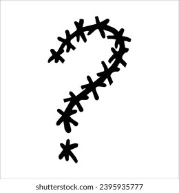 question mark doodle, draw, hand, drawn, icon
