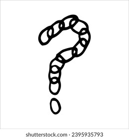 question mark doodle, draw, hand, drawn, icon