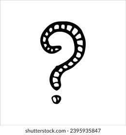 Fragezeichen-Doodell, Zeichnen, Hand, gezeichnet, Symbol