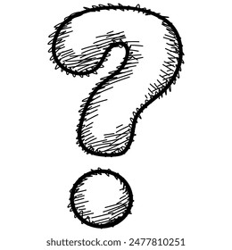 Question Mark Doodle Drawing Line Art Vector Illustration Icon