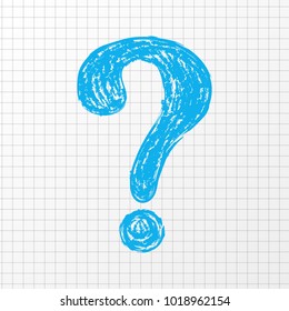 Question mark doodle - hand drawn icon. Vector.