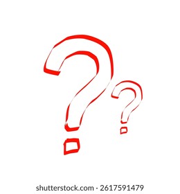 Question Mark doodle isolated in white background 
