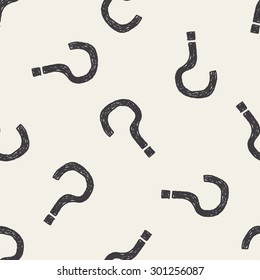 Question Mark Doodle  Seamless Pattern Background