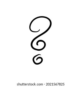 Question mark drawing, line, pattern vector illustration hand drawn .