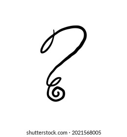 Question mark drawing, line, pattern vector illustration hand drawn .