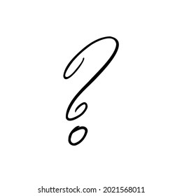 Question mark drawing, line, pattern vector illustration hand drawn .