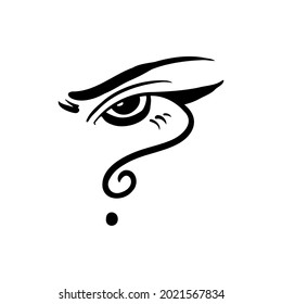 Question mark drawing, makeup, eyebrow, eye vector illustration hand drawn .