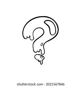 Question mark drawing, paint vector illustration hand drawn .