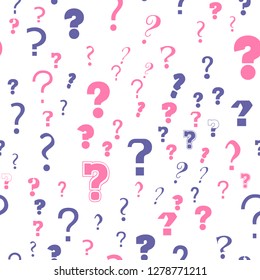 Question mark, education, school concept. Seamless vector EPS 10 pattern. Flat style