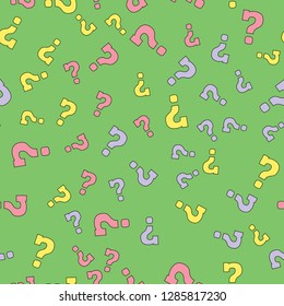 Question mark education, school concept. Seamless vector EPS 10 pattern. Flat style