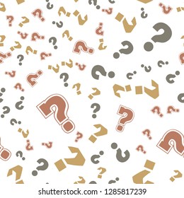 Question mark education, school concept. Seamless vector EPS 10 pattern. Flat style