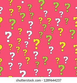 Question mark education, school concept. Seamless vector EPS 10 pattern. Flat style
