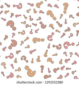 Question mark education, school concept. Seamless vector EPS 10 pattern. Flat style