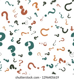 Question mark education, school concept. Seamless vector EPS 10 pattern. Flat style