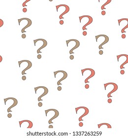 Question mark education, school concept. Seamless vector EPS 10 pattern. Flat style