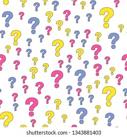 Question mark education, school concept. Seamless vector EPS 10 pattern. Flat style
