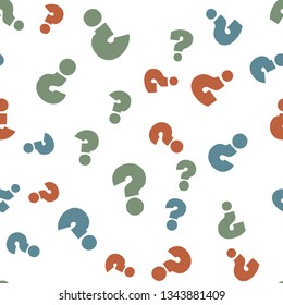 Question mark education, school concept. Seamless vector EPS 10 pattern. Flat style