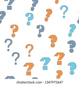 Question mark, education, school concept. Seamless vector EPS 10 pattern. Flat style