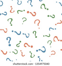 Question mark education, school concept. Seamless vector EPS 10 pattern. Flat style
