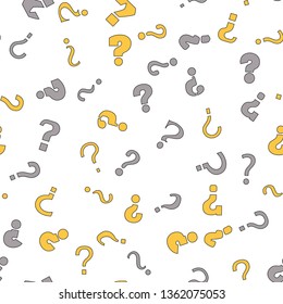 Question mark education, school concept. Seamless vector EPS 10 pattern. Flat style
