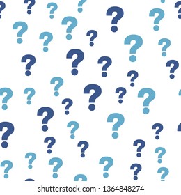 Question mark, education, school concept. Seamless vector EPS 10 pattern. Flat style