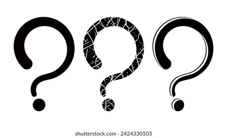 Question Mark emblem, black isolated silhouette