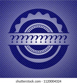 Question Mark emblem with denim high quality background