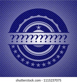 Question Mark emblem with denim texture