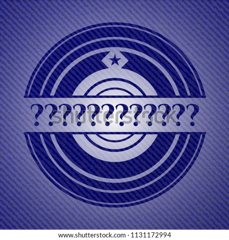 Question Mark emblem with denim texture