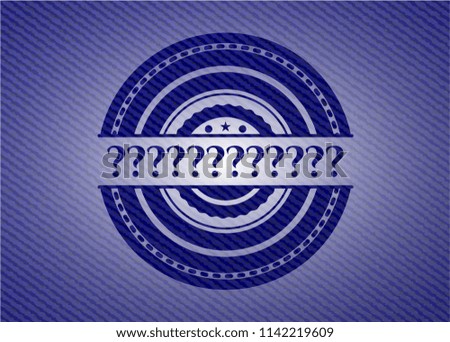 Question Mark emblem with denim texture