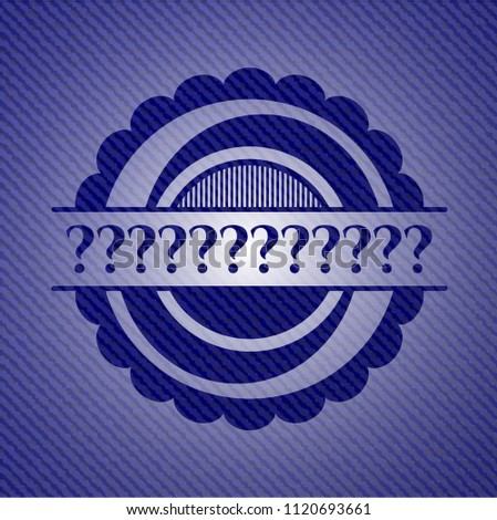 Question Mark emblem with jean background