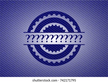 Question Mark emblem with jean texture