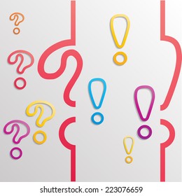 Question mark and Exclamation Mark Background . Vector Dangerous and Help Icon or Logo for Your Design .