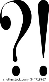 the question mark and exclamation mark black, signs and symbols, punctuation, isolated on white background, vector