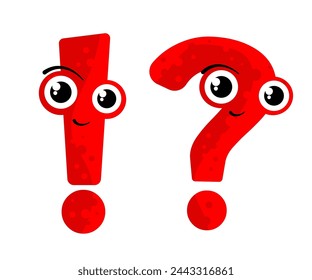 question mark and exclamation mark - cartoon - vector illustration	