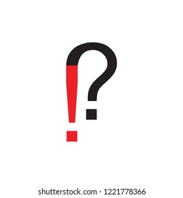 Question mark and Exclamation mark icon logo